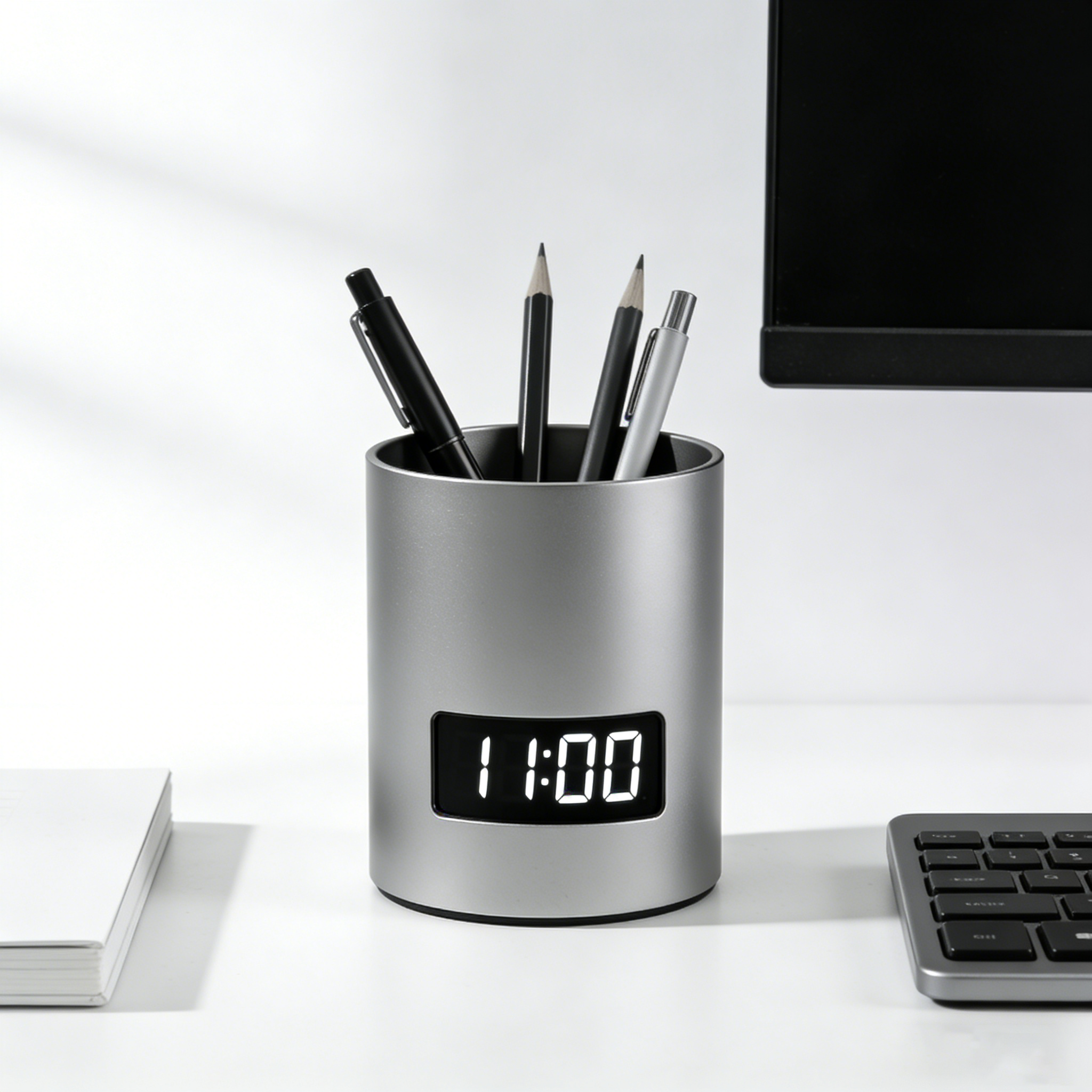 Titel: Mer än en pennhållare: Digital Clock Desk Organizer för din arbetsyta